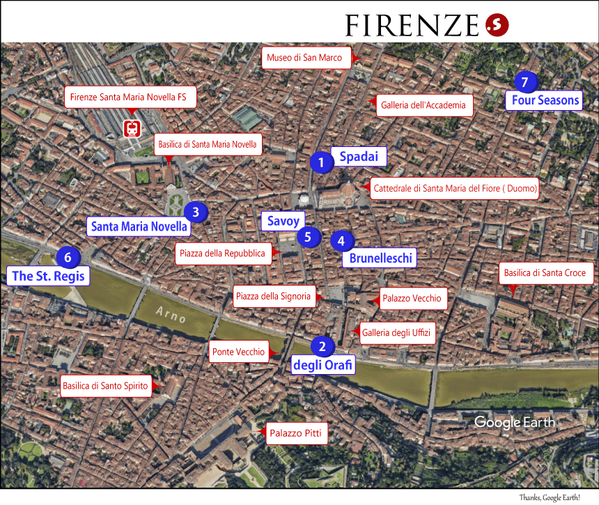 To Florence hotel map