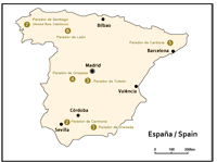 スペイン　パラドール地図へ