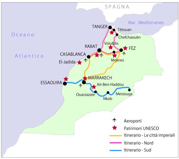 la mappa del Marocco