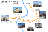 ローマ　観光ルート地図へ